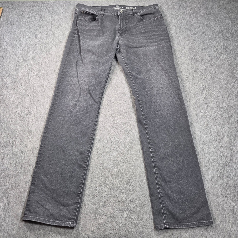 7 For All Mankind Jeans Mens 36 Gray Standard Straight Leg JTA519783A